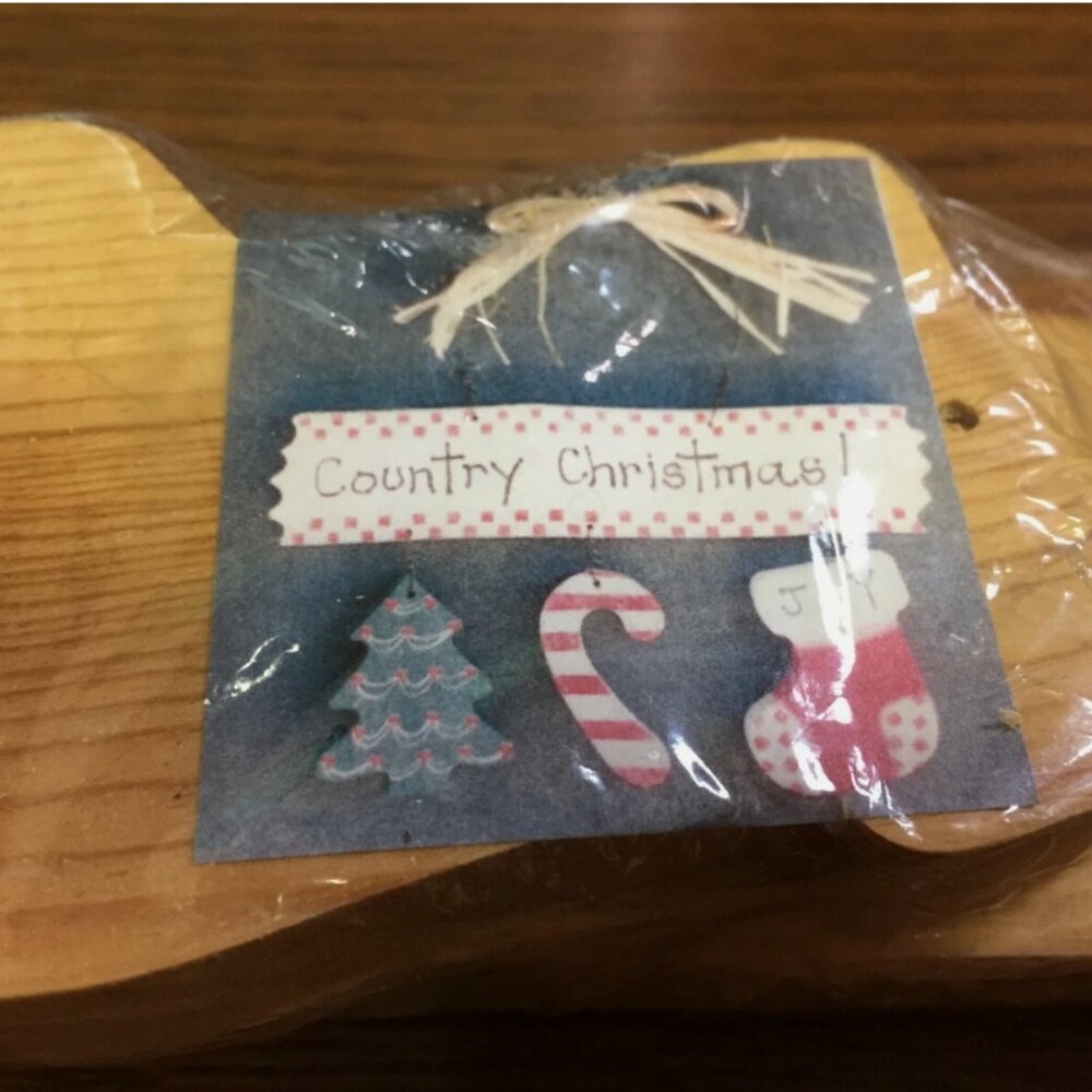 Wooden Country Christmas Stocking Candy Cane Tree 11" Wall Hanging Craft Kit